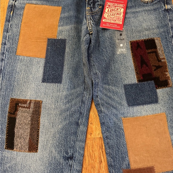 NWT. Lucky Brand Boy Midrise Relaxed Straight Patchwork Jeans. 2/26 R. - Picture 11 of 14